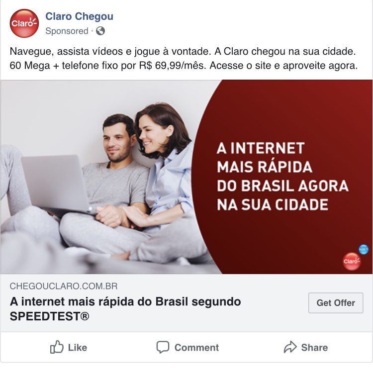 Claro Chegou Facebook ad