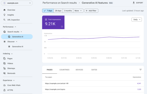 Search Console launches AI visibility report with no click or CTR data